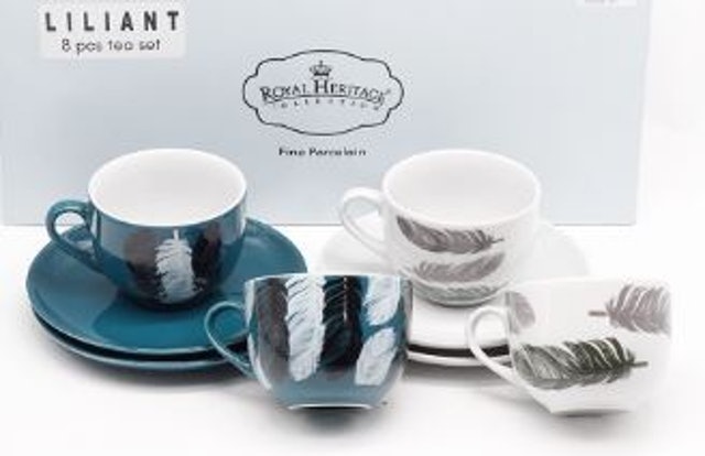 4 Set Cup & Saucer Liliant Feather ｜ KPZ-05 CS/8-4GP