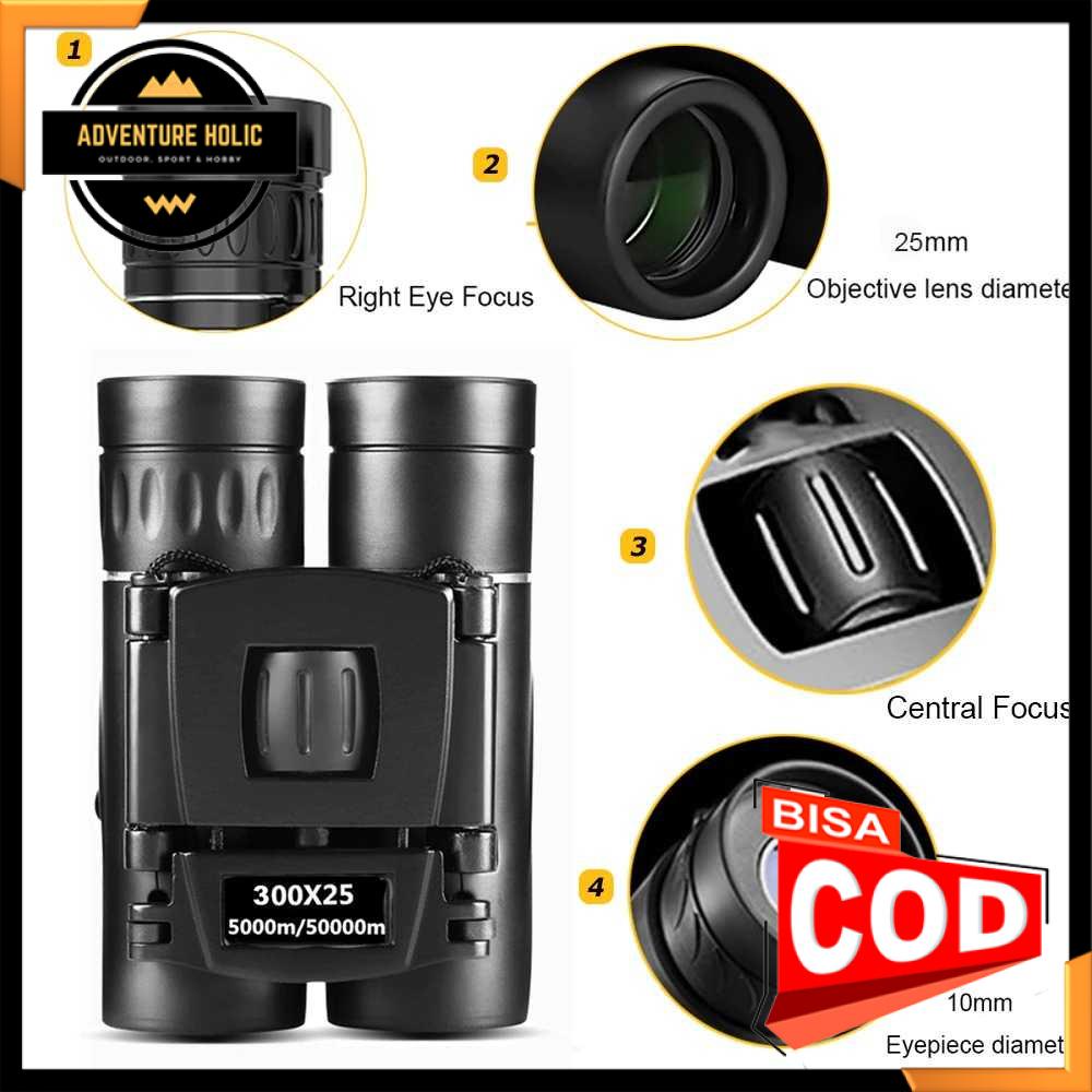  Arsson Teropong Lipat Binocular 300x25 Waterproof Night Vision XB821PP