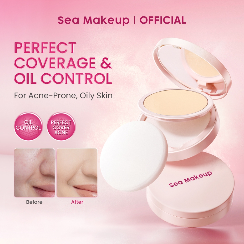 Sea Beauty Indonesia Sea Makeup Acne Cover & Smooth Two Way Cake Vanilla Milk 