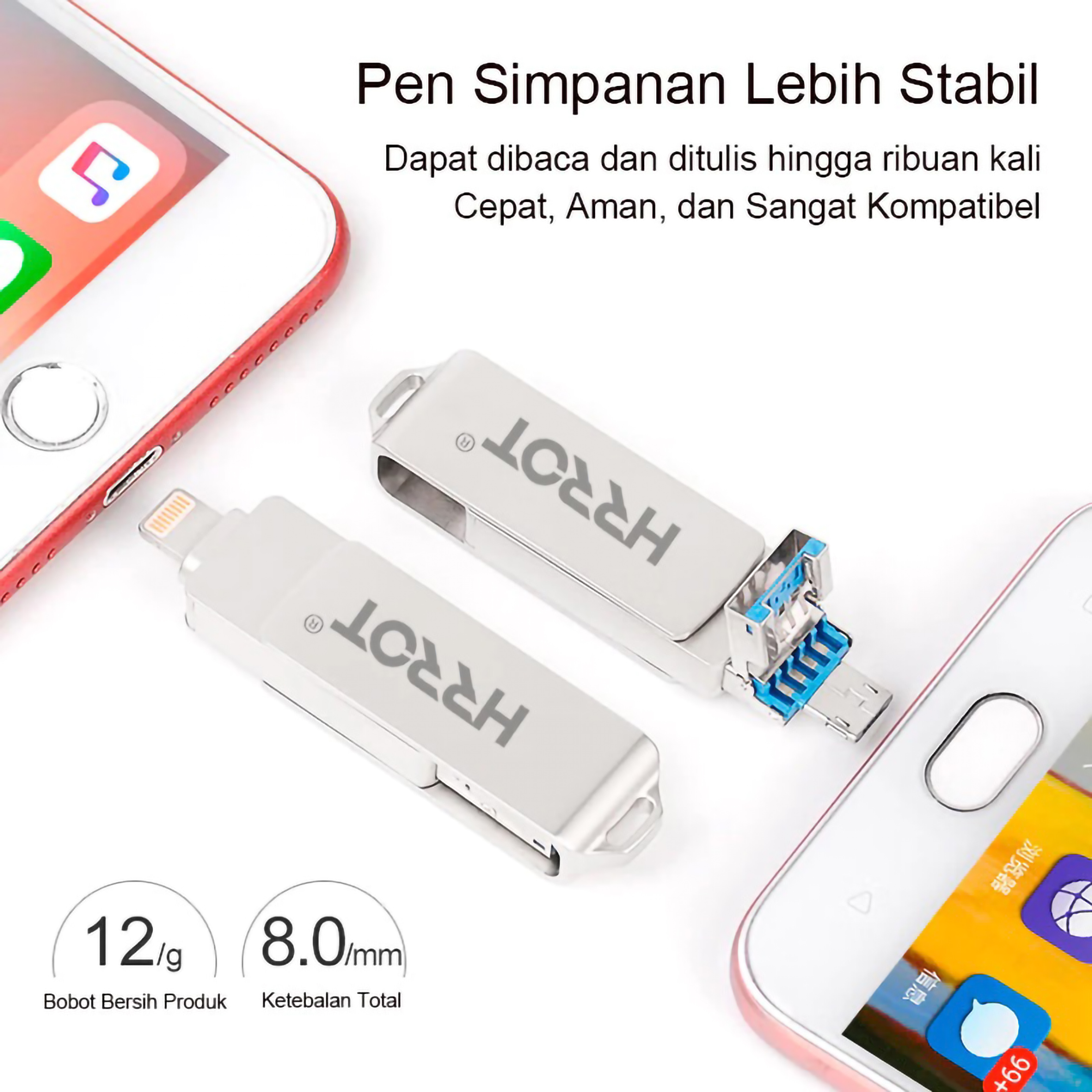  HRROT 3 in 1 IOS OTG USB Flashdisk