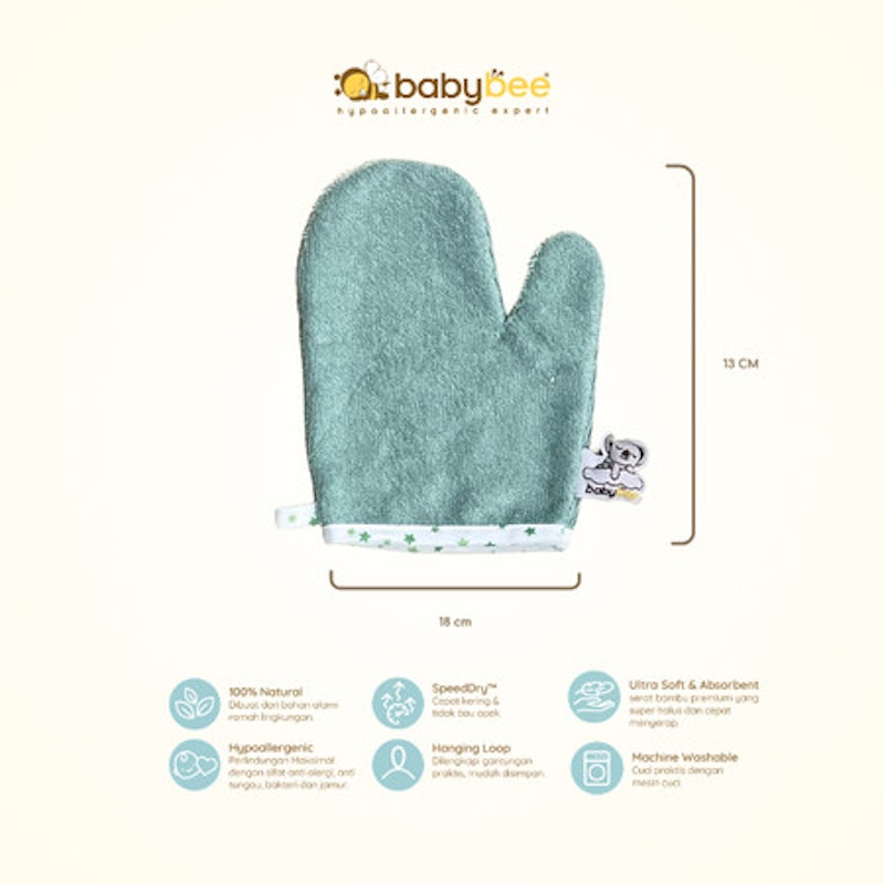 Babybee Bamboo Wash Mitt 2 Pcs 3
