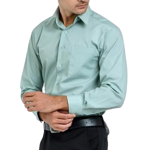 BOSS Kemeja Polos Pria Lengan Panjang Hijau Sage