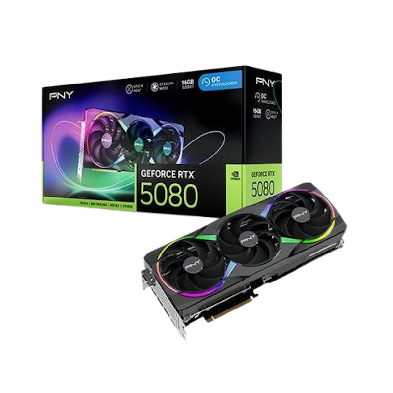 PNY GeForce RTX™ 5080 ARGB EPIC-X RGB™ Overclocked Triple Fan 1