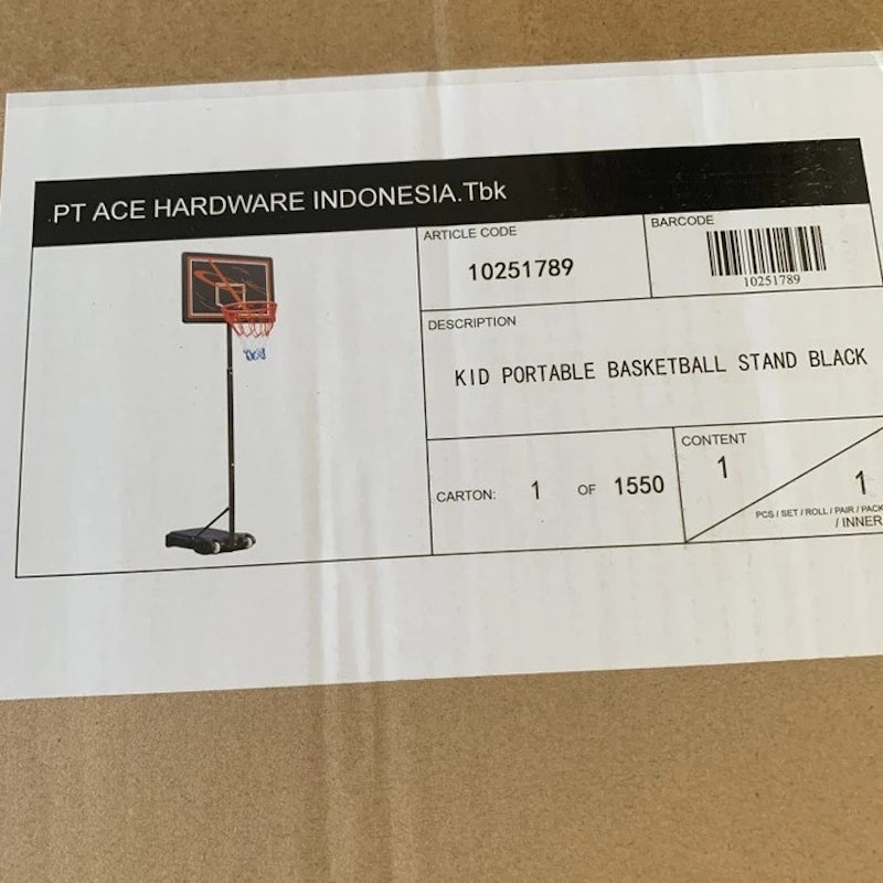 AZKO Berwyn Kid Portable Basketball Stand Black 10251789