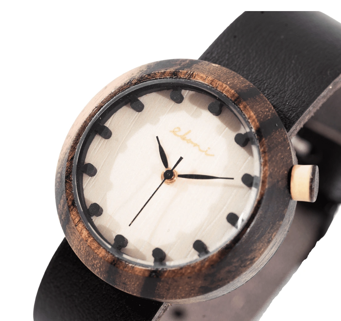 Eboni Jam Tangan Kayu Mini Rosebrown - Dark Brown