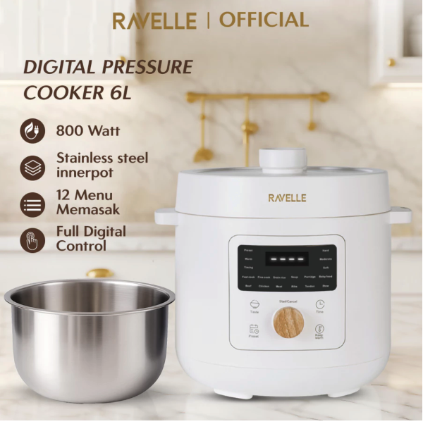 Anugerah Jaya Abadi Ravelle Digital Pressure Cooker 6 L SS304 