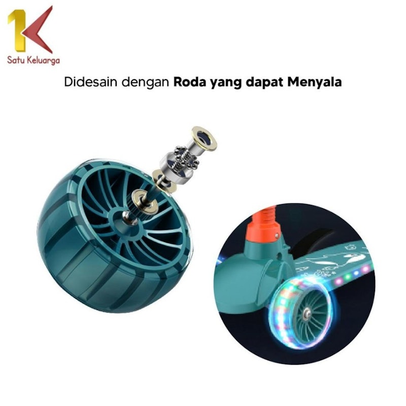 Satu Keluarga Mainan Skuter Otoped 3 Roda 2 in 1 4
