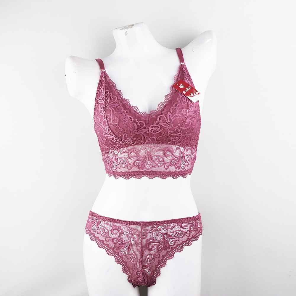 Tangguh Mandiri Sukses Scelta Sexy Bra Set Celana Dalam Bralette Tanpa Kawat BH SC 1798