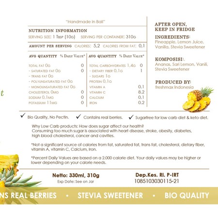 Freshmax Freshmax SuperKeto Pineapple Fruit Spread 395 g