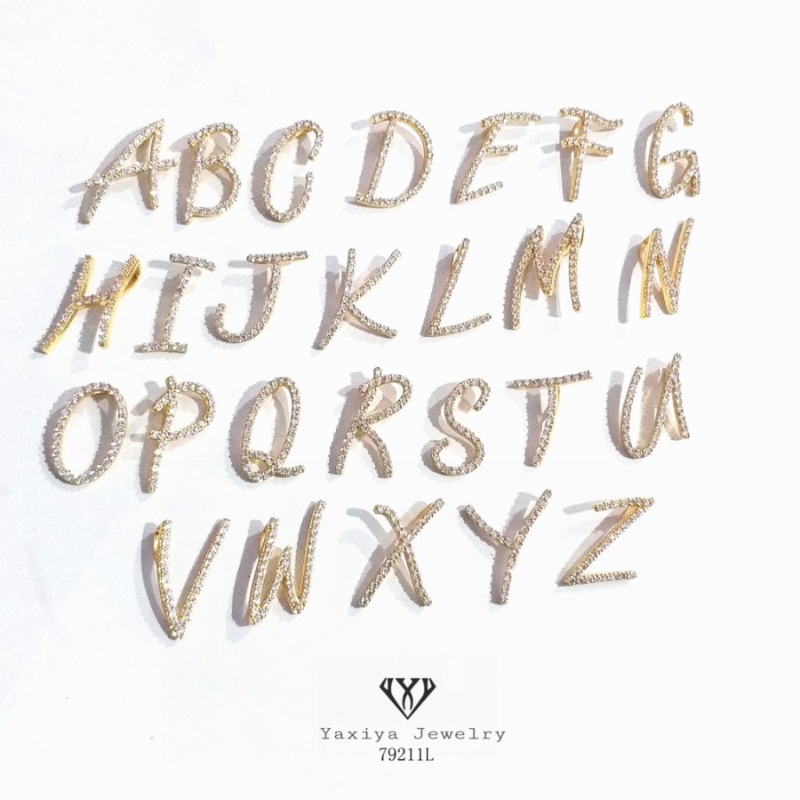 Yaxiya Jewelry Kalung Huruf Perhiasan Imitasi Lapis Emas 311