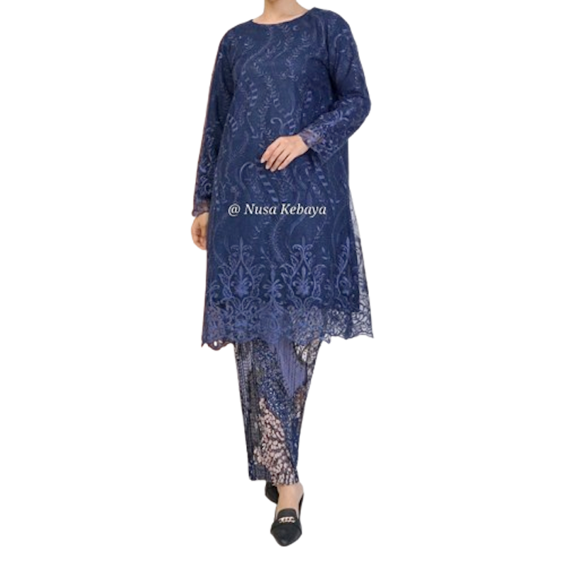 Nusa Kebaya Setelan Kebaya Tunik Tulle Bordir 1