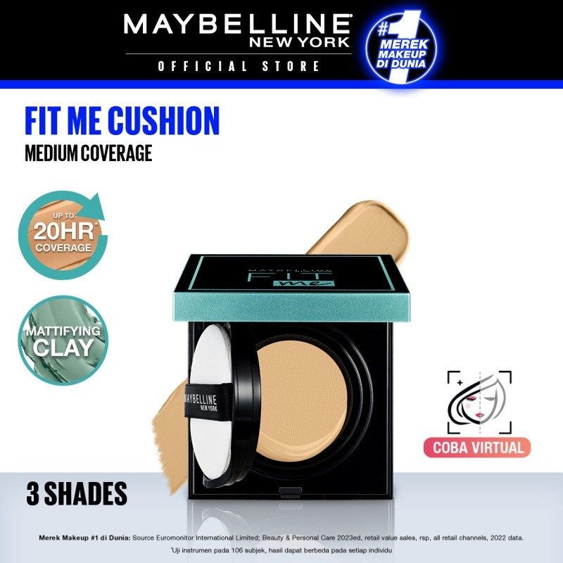 L'Oreal Indonesia Maybelline New York Fit Me Matte+Poreless Cushion Foundation 120 Classic Ivory