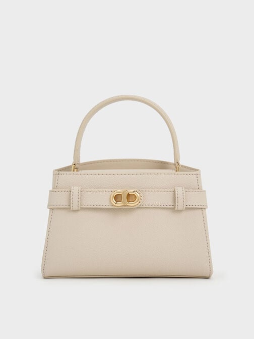 CHARLES & KEITH Tas Top Handle Metallic-Buckle Aubrielle CK2-50270880