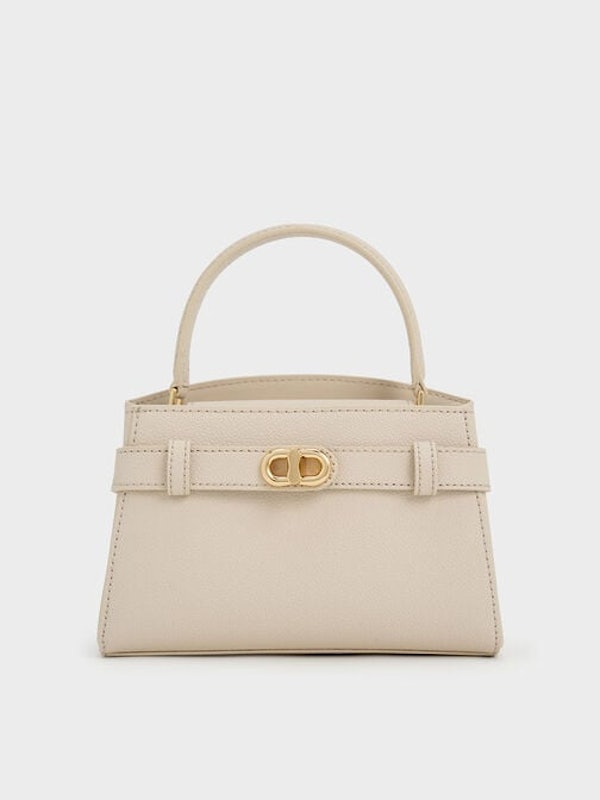 Tas Top Handle Metallic-Buckle Aubrielle 4