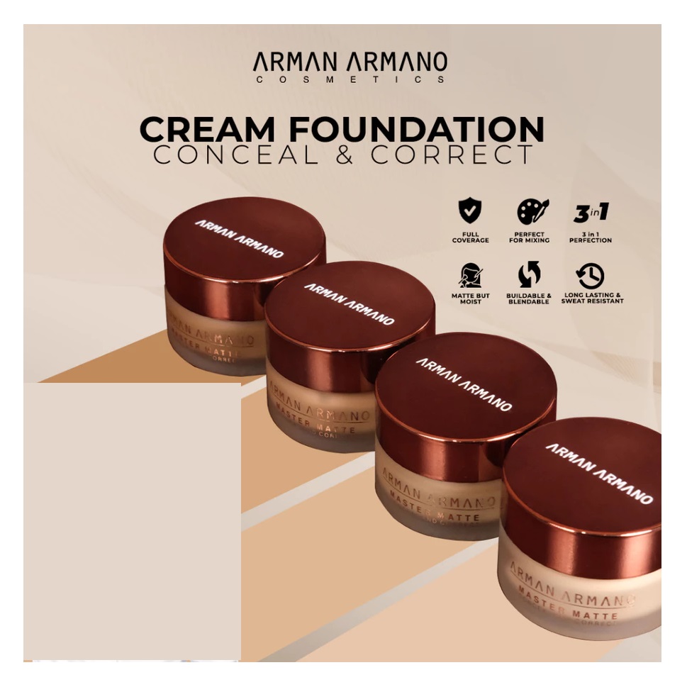 Arman Armano Cosmetics Arman Armano Cream Foundation Conceal & Correct AA03 Warm Beige
