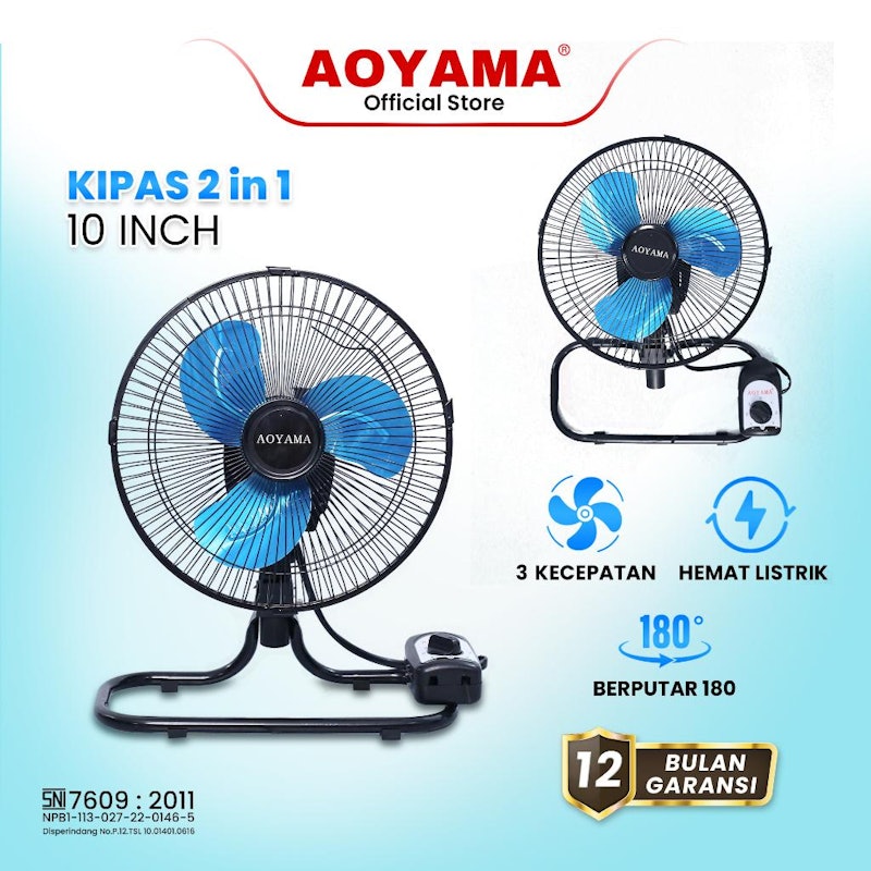 Aoyama Kipas Angin Besi 2 in 1 10 Inch 5