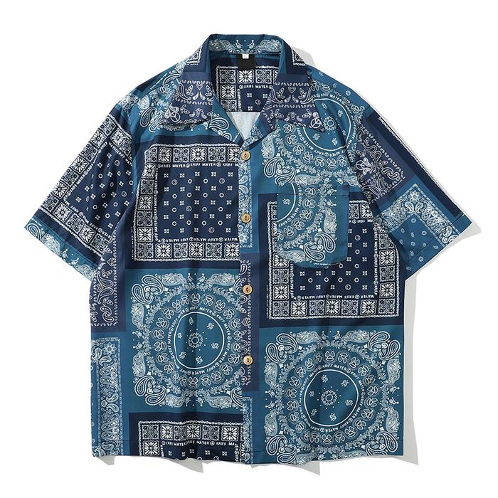  Dark Icon Shirt Short Sleeve Vintage Summer Paisley Hawaiian DI8008RF