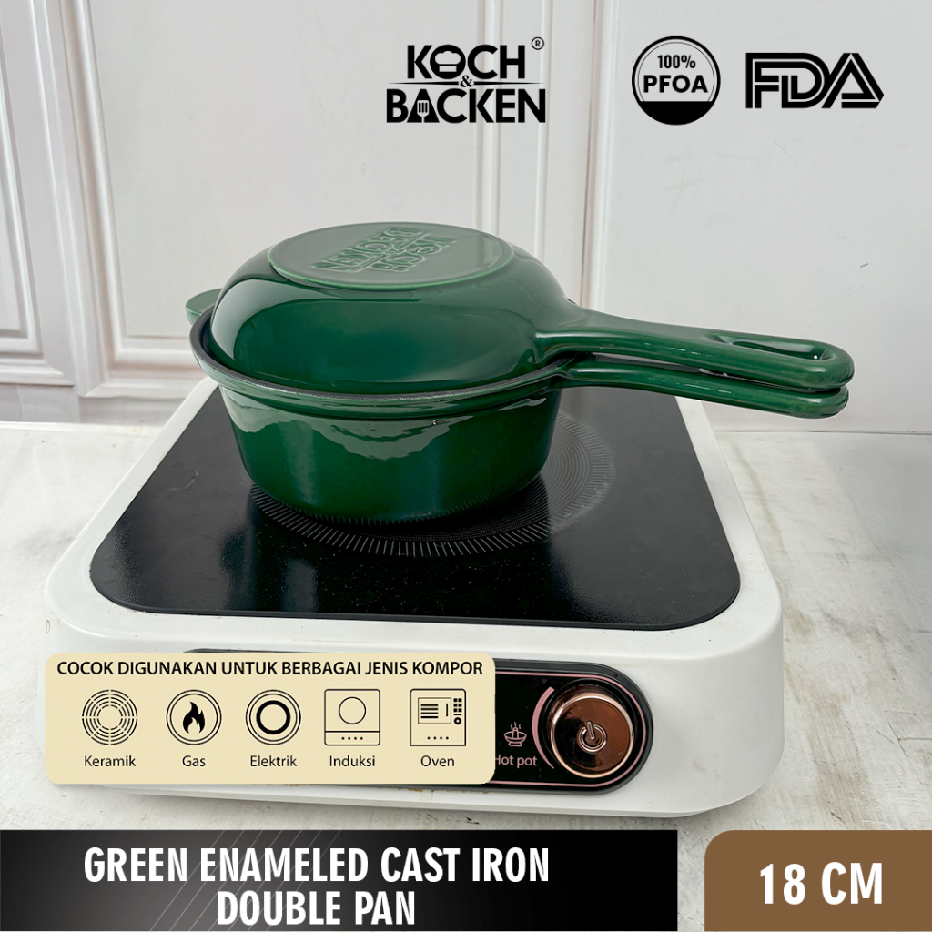 Koch&Backen® Enamel Cast Iron 2in1 Deep Fry Pan 5