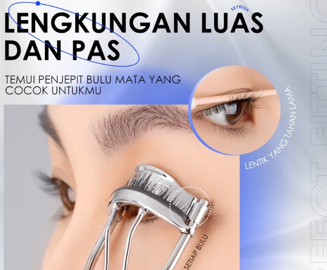 Pastikan bukaan penjepit bulu mata cukup lebar agar bulu mata tidak terlipat