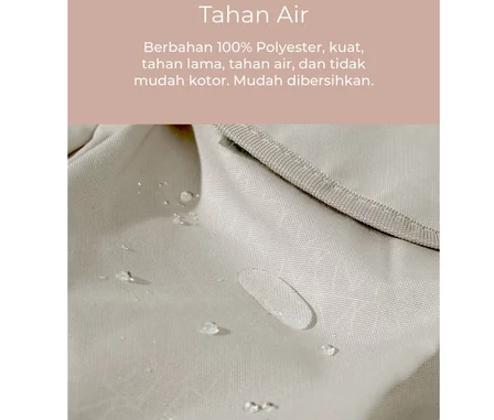 Pastikan bahan memiliki klaim waterproof