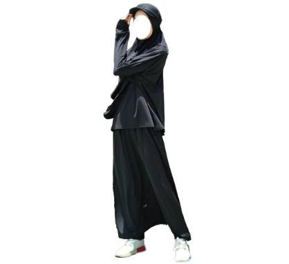 Utamakan model dress atau tunik panjang untuk baju senam muslimah syar'i