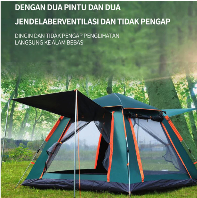Jika ingin pemasangan praktis di bawah 5 menit, pertimbangkan tenda otomatis (pop-up)