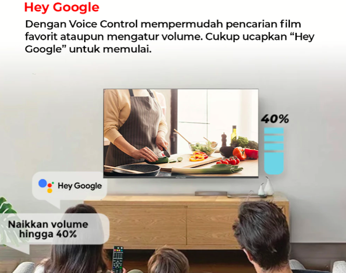 Pertimbangkan TV 43 inch ke bawah untuk ruangan kecil, di atas 43 inch untuk yang lebih luas
