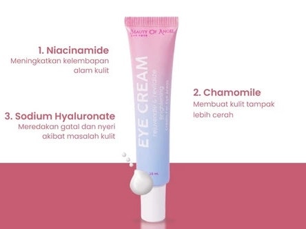 Pilih eye cream yang mengandung kombinasi humektan, emolien, dan oklusi