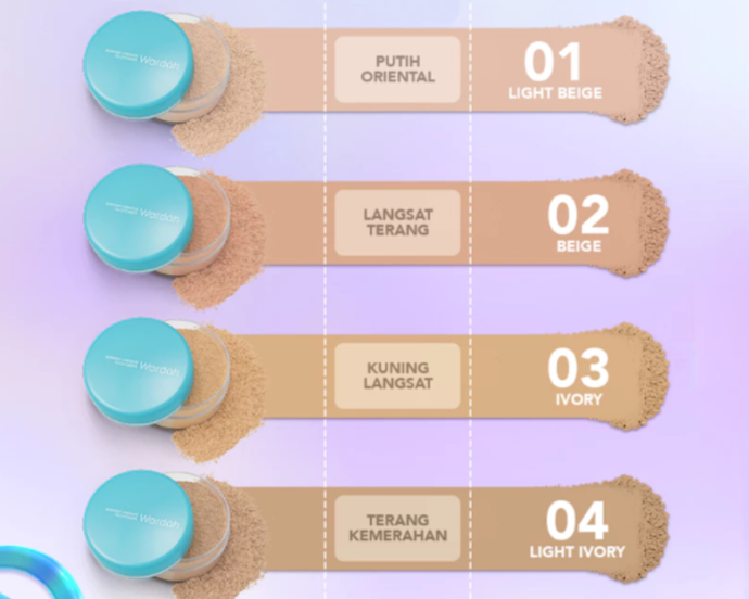 Pastikan untuk memilih bedak sesuai shade warna kulit