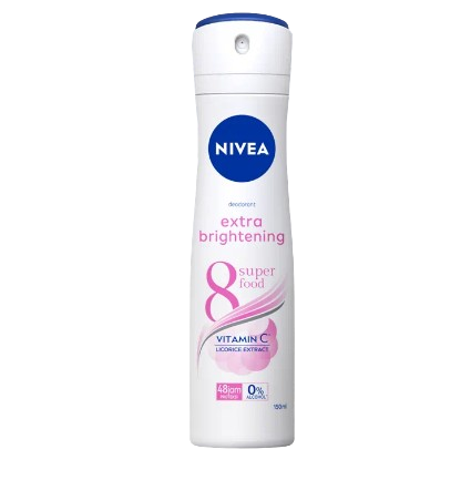 Pilih deodorant Nivea varian Brightening atau Pearl and Beauty untuk mencerahkan area ketiak