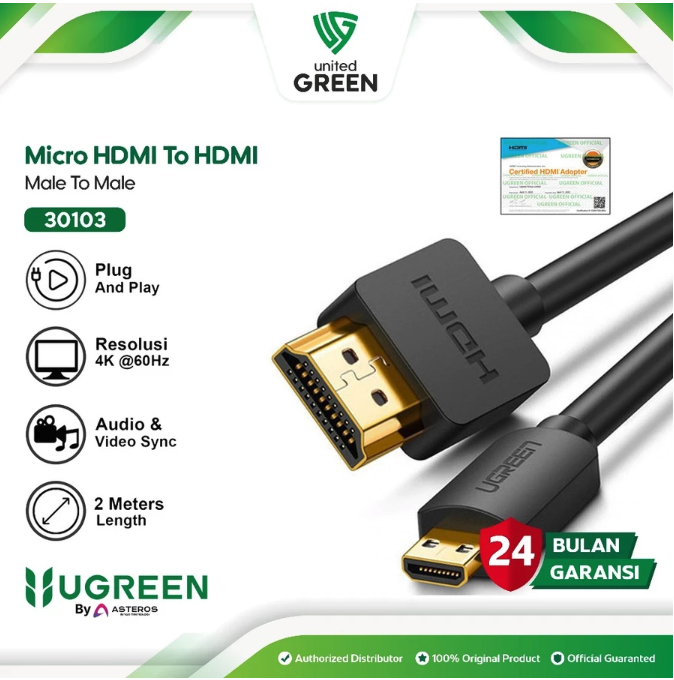 Untuk pemakaian jangka panjang, pilih kabel HDMI dari merek populer, seperti UGREEN, Vention, atau PX Indonesia