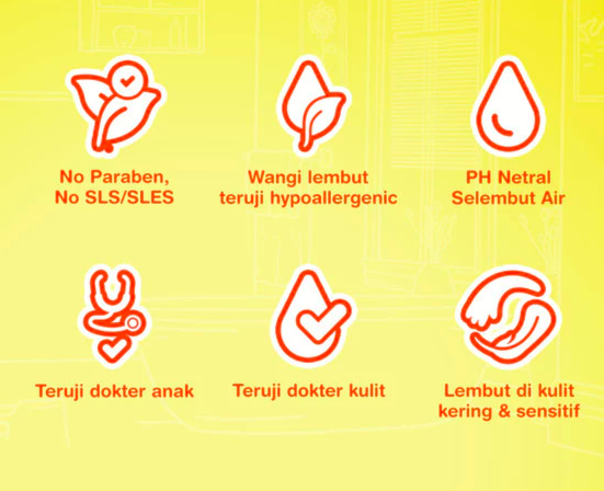 Utamakan sabun bayi dengan pH 4-6 yang seimbang