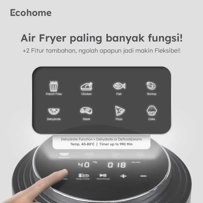 Agar bisa memasak berbagai jenis makanan, prioritaskan air fryer dengan banyak pilihan mode memasak otomatis