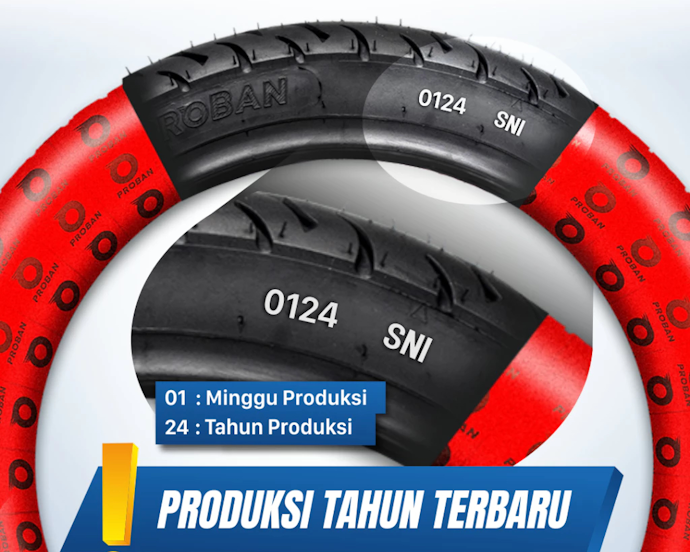 Cari ban motor dengan tanggal produksi kurang dari 2 tahun