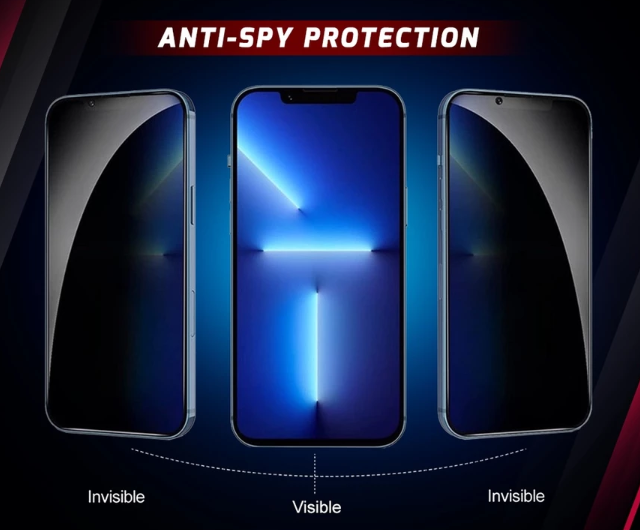 Untuk meningkatkan privasi, pastikan tempered glass dibekali lapisan anti spy