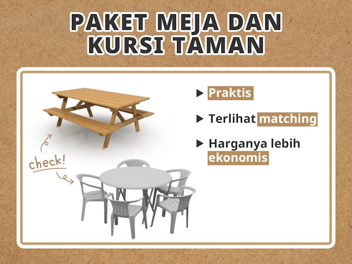 Pertimbangkan produk yang sepaket dengan kursi