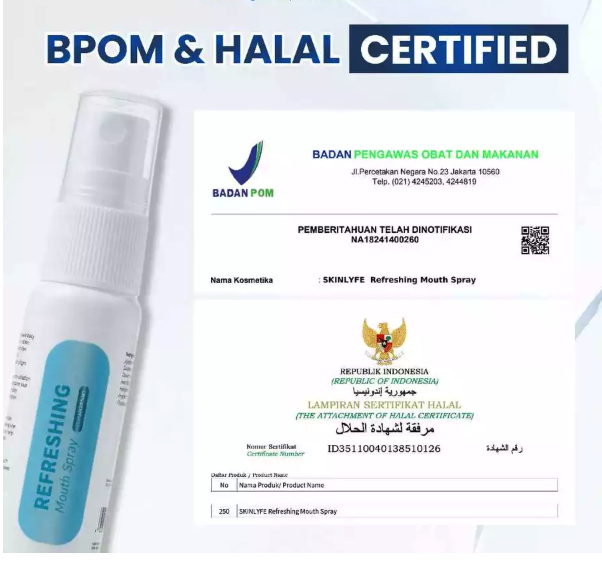 Konsumsi produk dengan label BPOM agar Anda merasa tetap aman saat menggunakan mouth spray