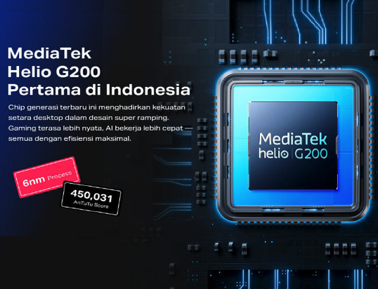Untuk performa multitasking dan gaming kasual yang stabil, pertimbangkan pula HP dengan minimal chipset Helio G99