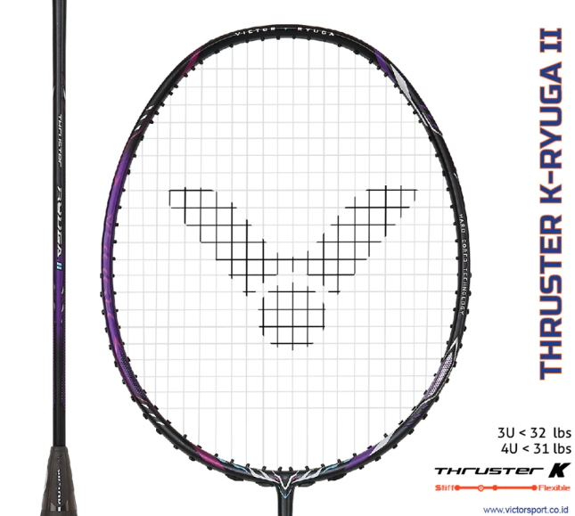 Pilih tension 29-32 lbs untuk performa dan tension 25-26 lbs untuk pemula