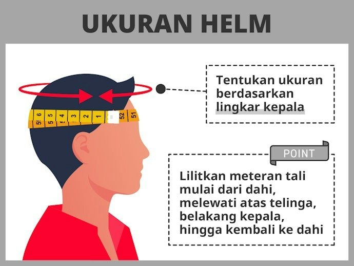 Utamakan ukuran helm yang pas di kepala atau snug fit