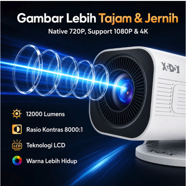 Utamakan brightness mulai dari 1000 ANSI lumens; Makin tinggi makin nyaman untuk menonton