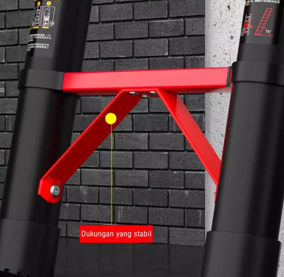 Cek juga fitur keamanan tangga, seperti karet anti-slip, kunci pengaman, dan fix belt