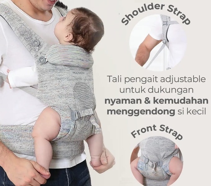 Utamakan gendongan SSC dengan strap adjustable dan cek ukuran lingkar pinggang penggendong