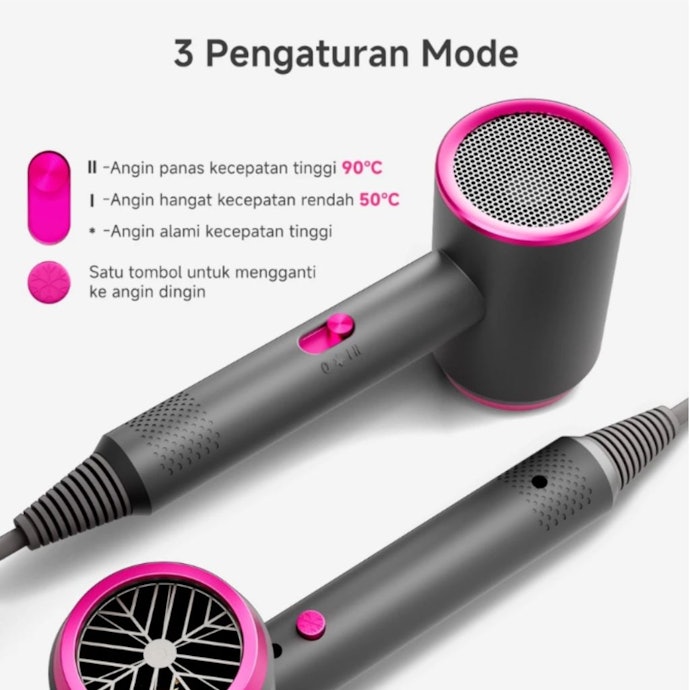 Utamakan hair dryer dengan variasi pengaturan panas dan kecepatan yang presisi untuk penggunaan yang lebih fleksibel