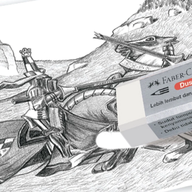 Utamakan merek penghapus pensil yang bagus, seperti Joyko, Faber-Castell, Lyra, Pentel, dan Deli