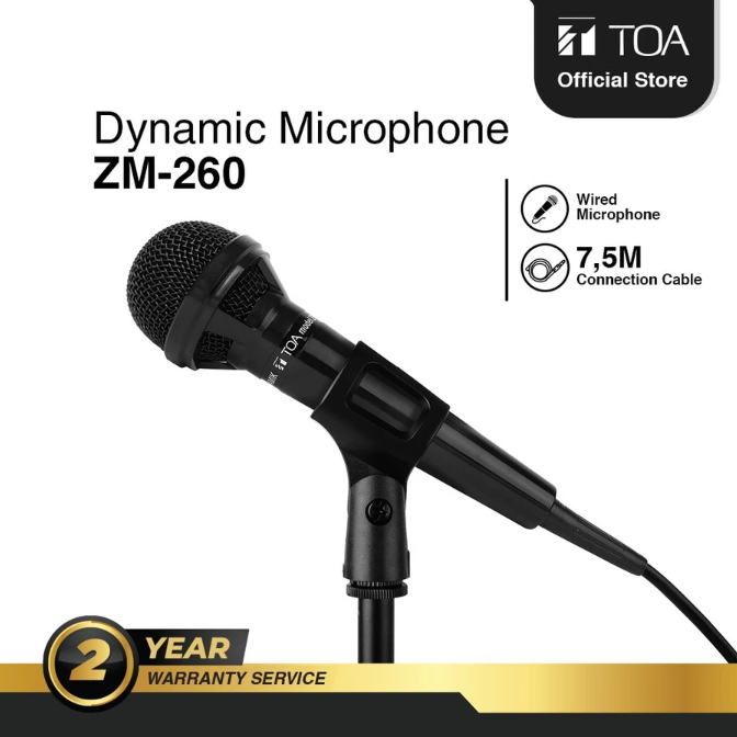 Untuk karaoke, pilih mic kabel tipe dynamic dari merek Advanced, TOA, atau Ashley