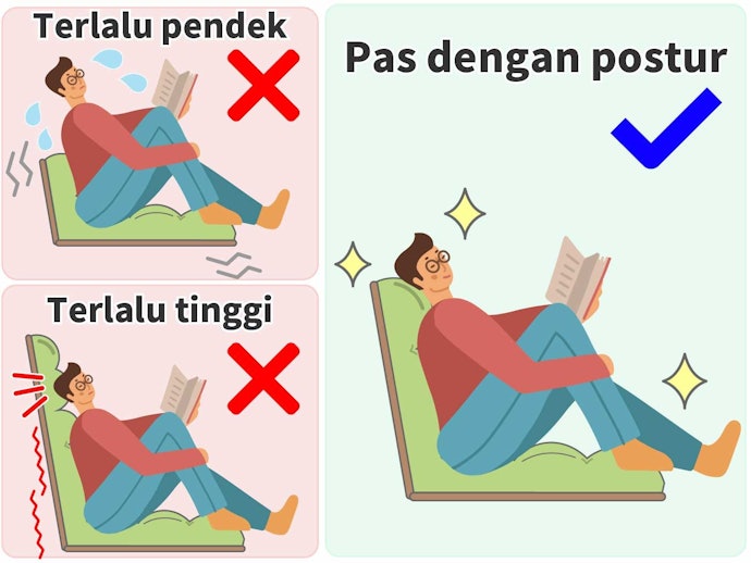 Sesuaikan ketinggian sandaran dengan postur Anda