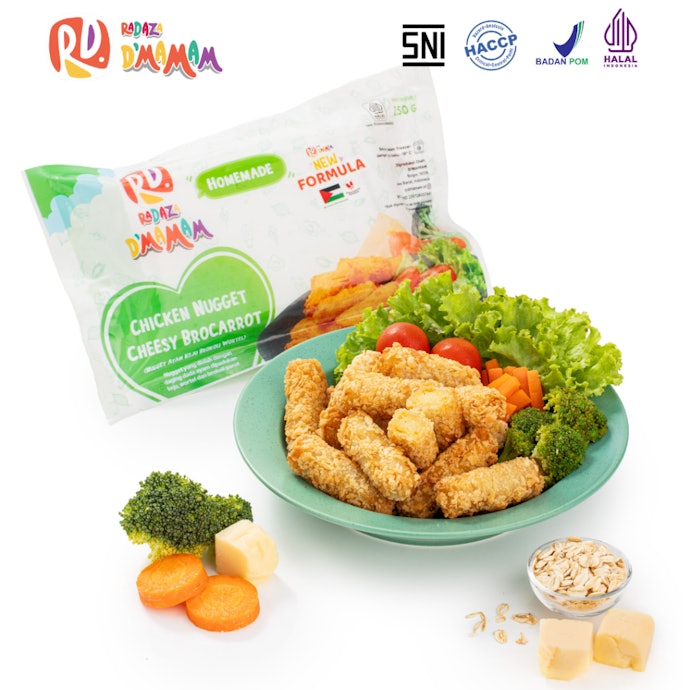 Untuk MPASI atau ibu hamil, lirik nugget bebas MSG dari D'MAMAM atau Naget Organik dari Berkah Chicken