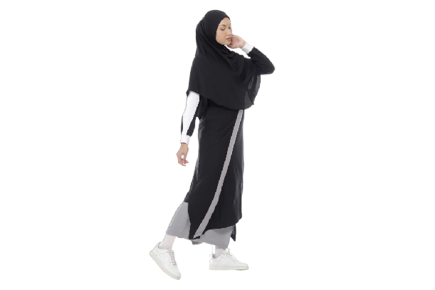 Utamakan model dress atau tunik panjang untuk baju senam muslimah syar'i