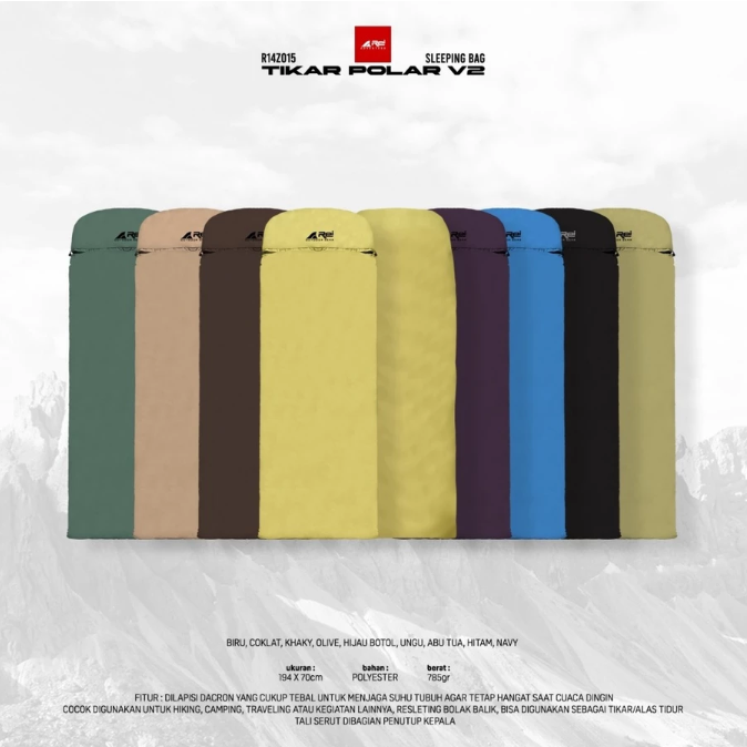 Pilih sleeping bag polar tipe mummy untuk mendaki gunung atau tipe envelope untuk camping saja